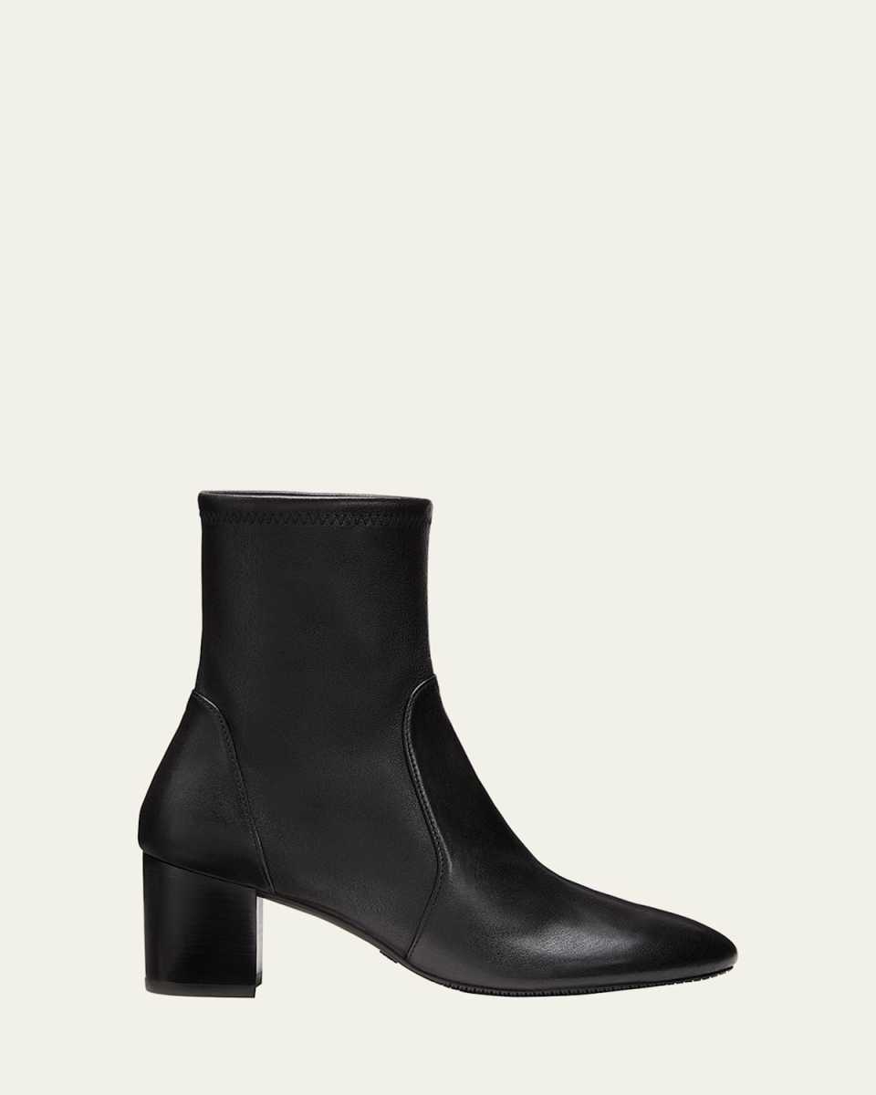 Yuliana Stretch Leather Ankle Booties